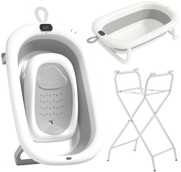 JAKS Cădiță pentru baie cu accesorii gri Olaf Variante de tăviță: Cădiță pentru baie + șezlongel + suport