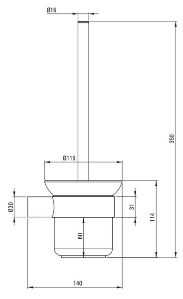Deante Round, perie de toaletă montată pe perete, auriu mat, DEA-ADR_R711