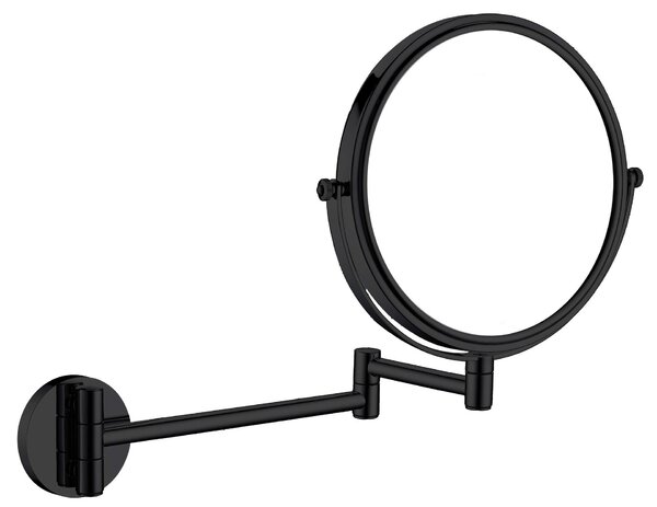 Deante Round, oglindă cosmetică pentru baie pe umăr (2x), mărire (3x), negru mat, DEA-ADR_N811