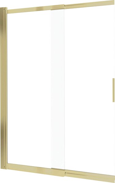 Deante Prizma, paravan de baie 100x140 cm cu glisant, aripă rotativă, sticlă transparentă de 5 mm, profil auriu mat, DEA-KTJ_R73R
