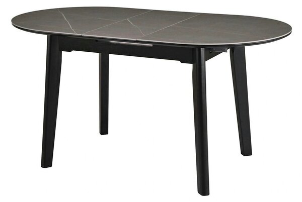 Masa extensibila ARES, gri cu efect de marmura/negru, ceramica/metal