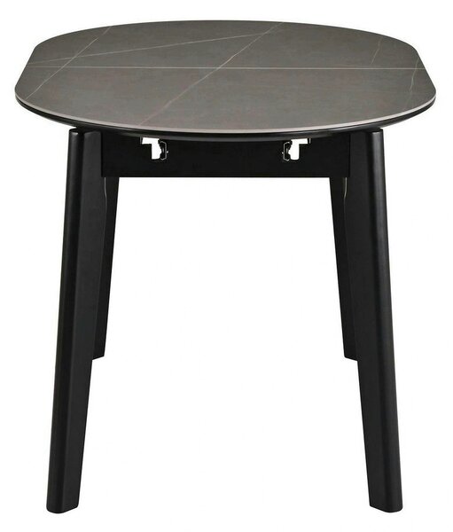 Masa extensibila ARES, gri cu efect de marmura/negru, ceramica/metal
