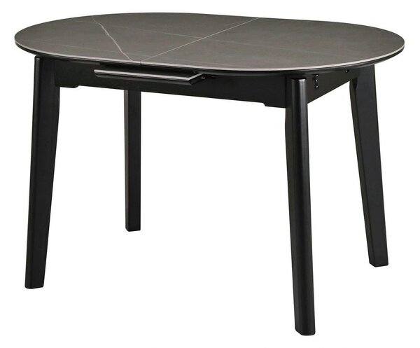 Masa extensibila ARES, gri cu efect de marmura/negru, ceramica/metal