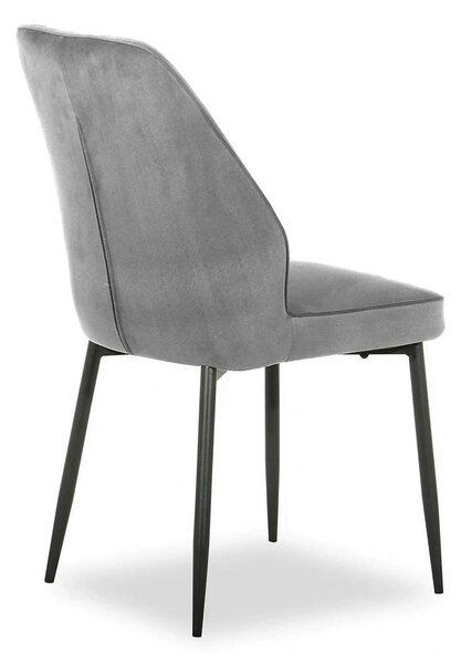 Scaun LEX, gri deschis/negru, stofa catifelata/metal, 47x60x89 cm