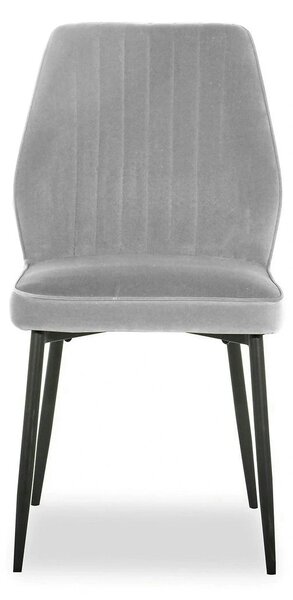 Scaun LEX, gri deschis/negru, stofa catifelata/metal, 47x60x89 cm