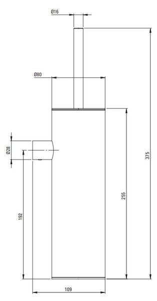 Deante Round, perie de toaletă pentru perete, crom, DEA-ADR_0721