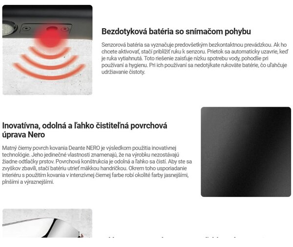 Deante Sense, robinet pentru chiuvetă fără atingere, fără control al temperaturii, sursă de alimentare 230/6V, negru mat, DEA-BQR_N28V