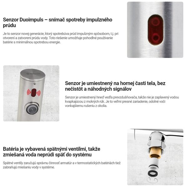 Deante Sense, robinet pentru chiuvetă fără atingere, fără control al temperaturii, sursă de alimentare 230/6V, negru mat, DEA-BQR_N28V
