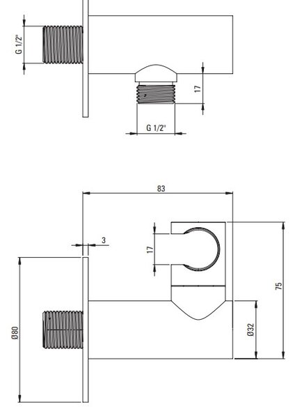 Deante Silia, baterie de baie ascuns cu 4 orificii cu set de dus, grafit, DEA-BQS_D18P