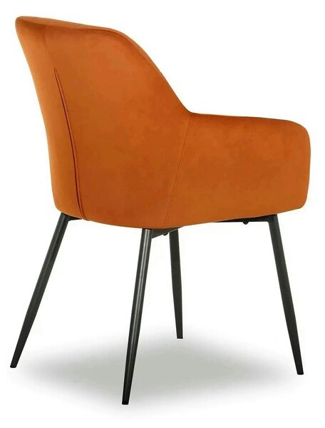 Scaun UGO NEW, caramiziu/negru, stofa catifelata/metal, 58x62x85 cm