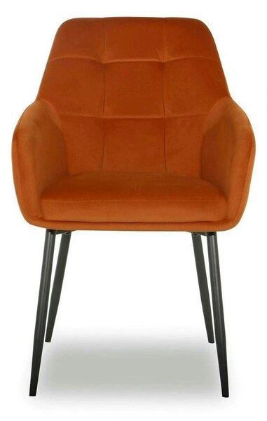 Scaun UGO NEW, caramiziu/negru, stofa catifelata/metal, 58x62x85 cm