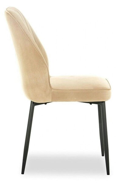 Scaun LEX, bej/negru, stofa catifelata/metal, 47x60x89 cm