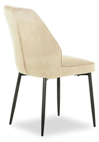 Scaun LEX, bej/negru, stofa catifelata/metal, 47x60x89 cm