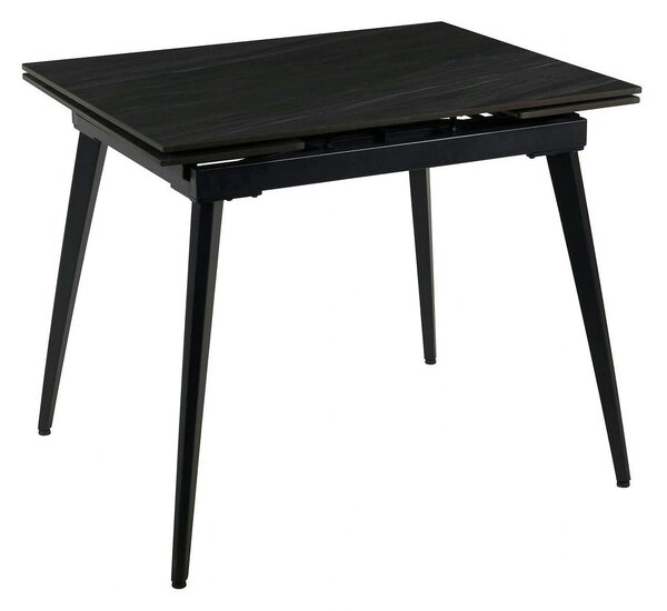 Masa extensibila REEF, gri antracit cu efect de piatra/negru, ceramica