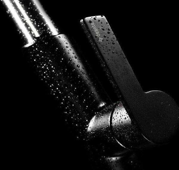 Deante Silia, baterie pentru chiuveta cu spray extractibil, otel negru, BQS_B730