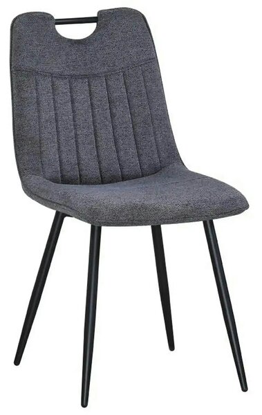 Scaun KIP, gri/negru, stofa clasica/metal, 45x59x89 cm