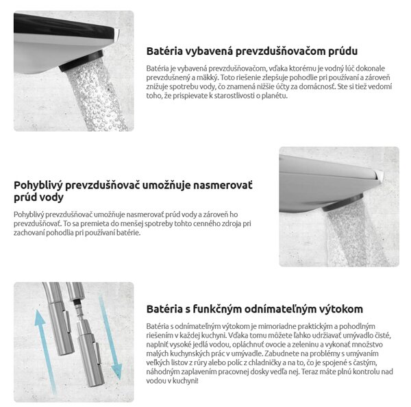 Deante Silia, baterie chiuveta cu spray extractibil, crom, BQS_073M