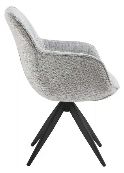 Scaun rotativ TURIN, gri deschis/negru, stofa clasica/metal, 65x62x86