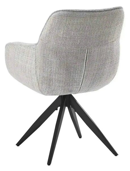 Scaun rotativ TURIN, gri deschis/negru, stofa clasica/metal, 65x62x86