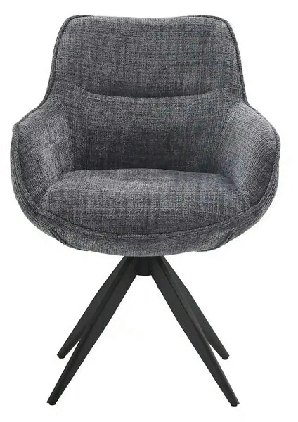 Scaun rotativ TURIN, gri inchis/negru, stofa clasica/metal, 65x62x86 c
