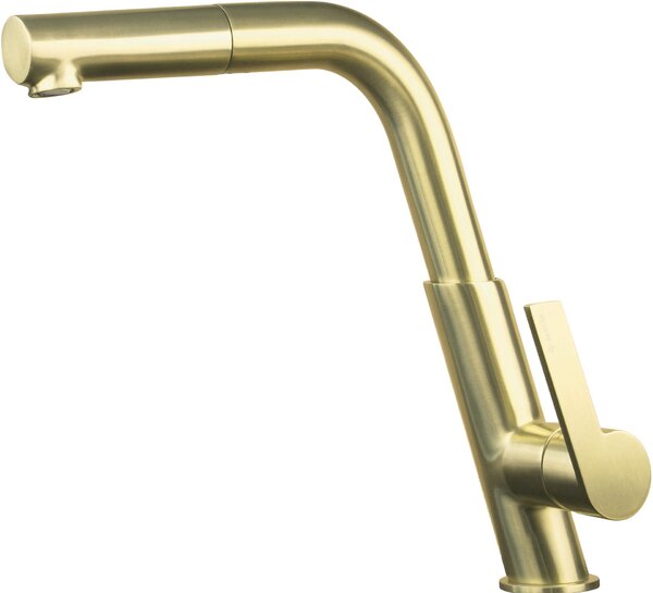 Deante Silia, baterie pentru chiuveta cu spray extractibil, auriu mat, DEA-BQS_R73M