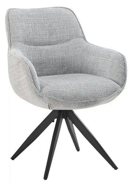 Scaun rotativ TURIN, gri deschis/negru, stofa clasica/metal, 65x62x86