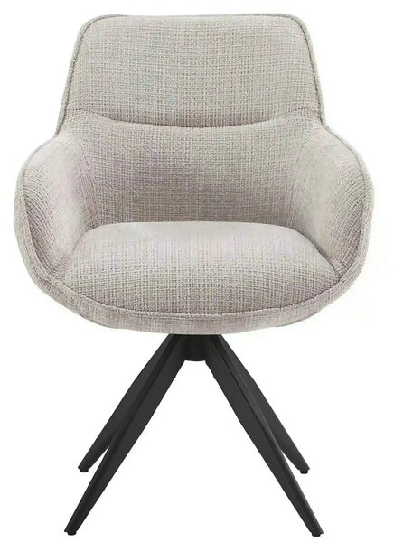 Scaun rotativ TURIN, bej/negru, stofa clasica/metal, 65x62x86 cm