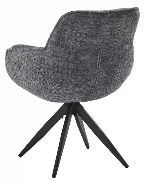 Scaun rotativ TURIN, gri inchis/negru, stofa clasica/metal, 65x62x86 c