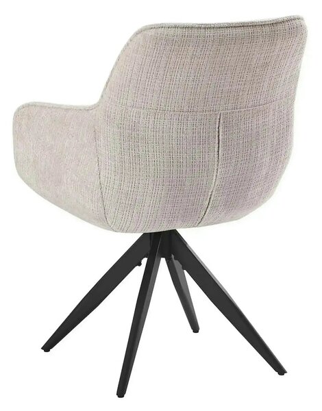 Scaun rotativ TURIN, bej/negru, stofa clasica/metal, 65x62x86 cm