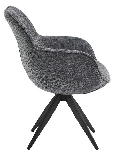Scaun rotativ TURIN, gri inchis/negru, stofa clasica/metal, 65x62x86 c