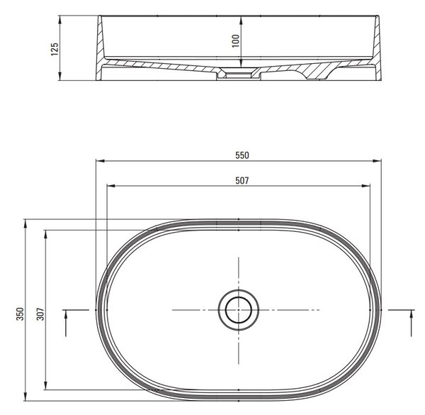 Deante Silia, chiuveta blat granit 550x350x125 mm, alb, DEA-CQS_AU6S
