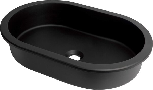 Deante Silia, chiuveta granit pentru incasare de jos 588x390x145 mm, negru mat, DEA-CQS_NU6U