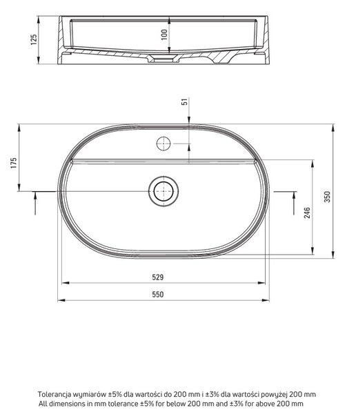 Deante Silia, chiuveta blat granit 550x350x125mm, antracit metalic, DEA-CQS_TU6B