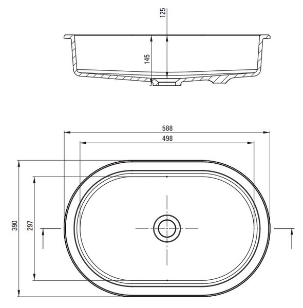 Deante Silia, chiuveta granit pentru incasare pe/sub placa 588x390x145 mm, antracit metalic, DEA-CQS_TU6U