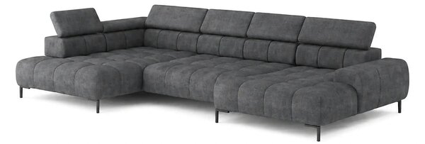 Coltar extensibil modern PLAZA XL, sezlong stanga, stofa catifelata gr