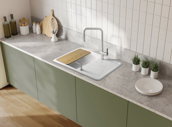 Deante Momi, chiuveta ceramica cu scurgere 780x500x230 mm, alb, DEA-ZCM_6113