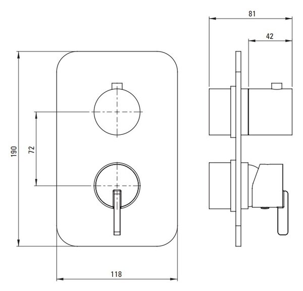 Deante Silia, capac baterie pentru BOX ascuns, otel, DEA-BXY_FQSM