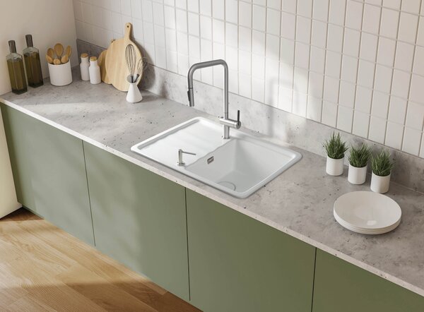 Deante Momi, chiuveta ceramica cu scurgere 780x500x230 mm, alb, DEA-ZCM_6113