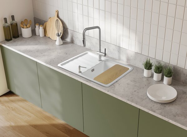 Deante Momi, chiuveta ceramica cu scurgere 780x500x230 mm, alb, DEA-ZCM_6113