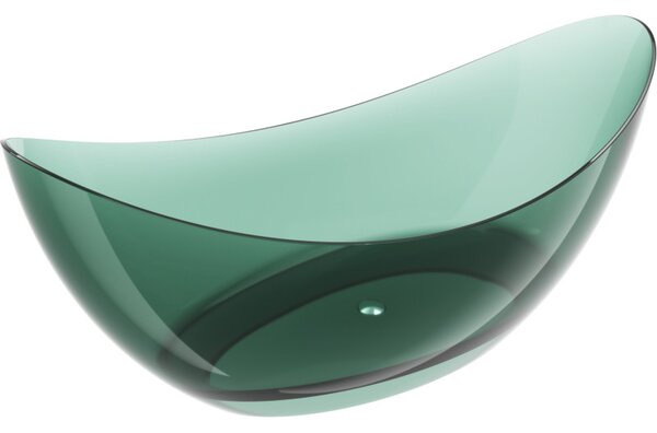 Mexen Vea, cadă independentă transparentă 180×80 cm, verde, sifon cromat, 58091808011