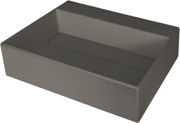 Lavoar de granit Deante Correo, cu blat, cu raft sub baterie și placă de acoperire 500x400x130 mm, antracit, CQR_TU5M