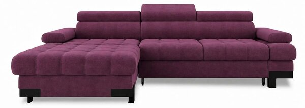 Coltar extensibil SELVA MINI, sezlong stanga, stofa catifelata violet