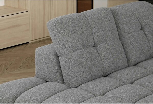 Coltar extensibil 3m TOLLO L, sezlong stanga, stofa catifelata gri - R