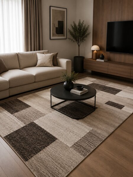 Model Mira 24143 140, Covor Dreptunghiular, Crem Maro 160x230
