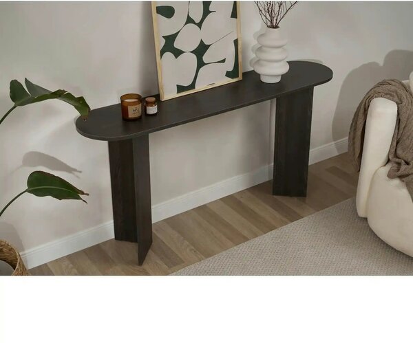 Consola SIRA, negru, PAL, 150x35x75 cm