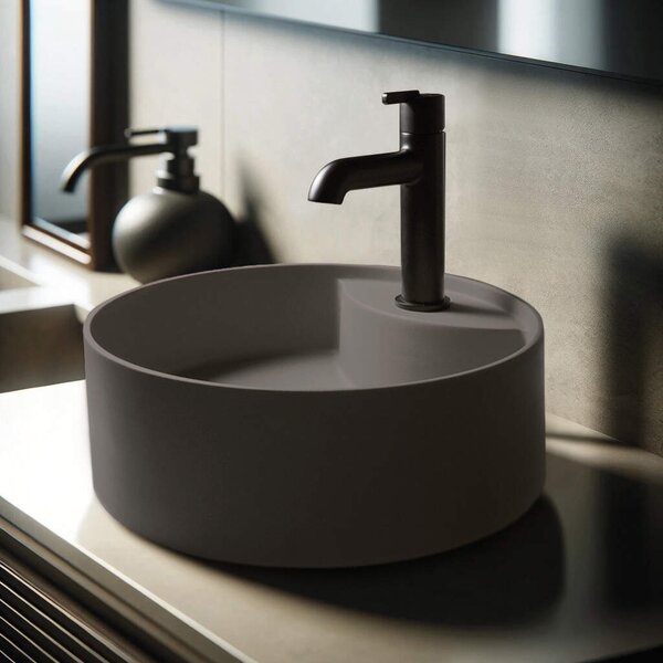 Deante Silia, chiuveta blat cu orificiu pentru robinet 360x360x125mm, antracit metalic, DEA-CQS_TU4B