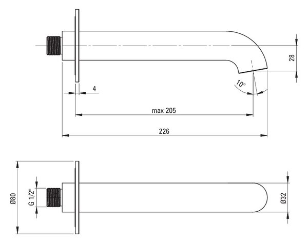 Deante Silia, chiuveta de baie 226mm, alb mat, DEA-NQS_A81K