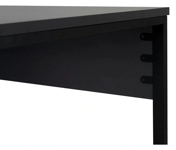 Birou TWIN, gri antracit/negru, PAL melaminat/metal, 240x60x74 cm
