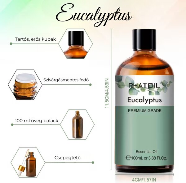 Phatoil Ulei Esențiale Premium – Cadou cu odorizant din lemn 100 ml - Eucalipt