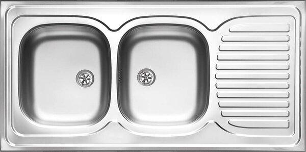 Deante Tango, chiuvetă blat din oțel inoxidabil cu 2 camere Z/O 1200x600x150 2" + sifon, model satinat, ZE6_0210